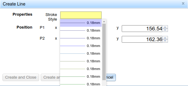 Choosing stroke style