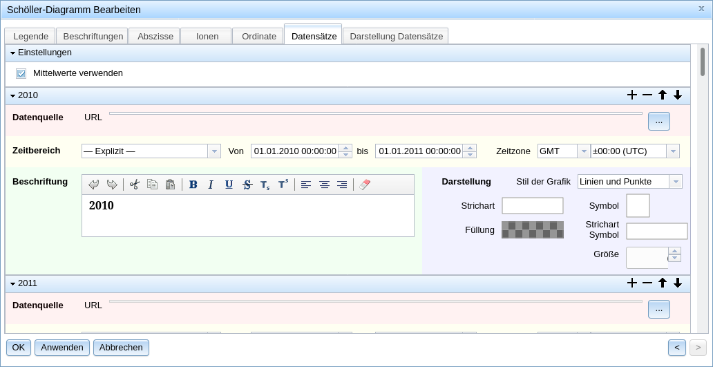 Dialog: Datensätze