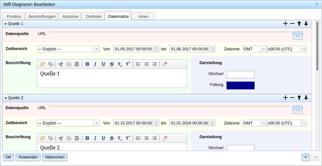 Dialog: Datensätze