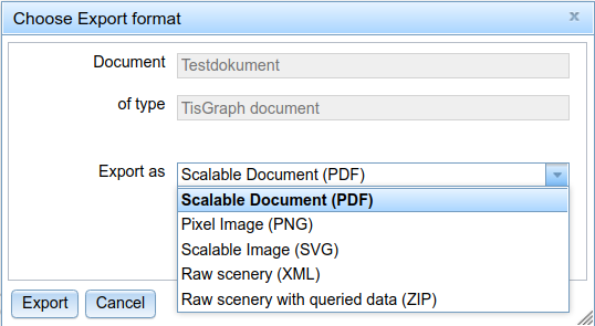 Choosing export format